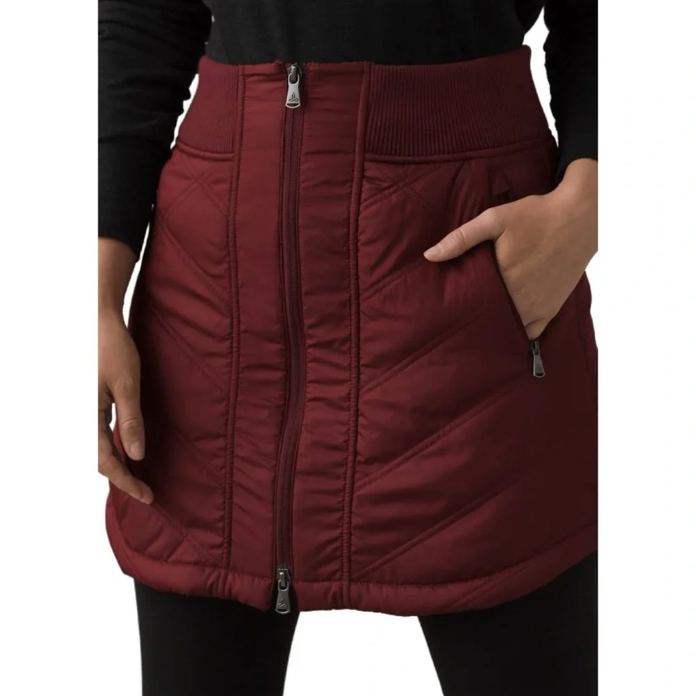 prAna Esla Full Zip Skirt Maroon Red NEW Medium - Picture 2 of 7